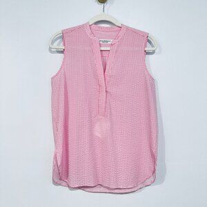 Amina Rubinacci Sleeveless Striped Top Split Neck Lightweight Coastal Italy